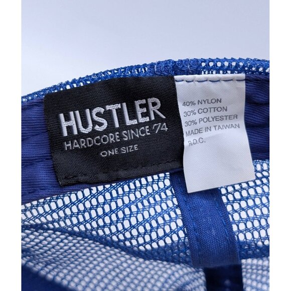 Vintage Hustler Hat Cap Blue Mesh Trucker Snapback VTG Adult Entertainment - Picture 5 of 5